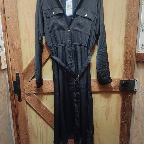 Michael Kors military style Black button up shirt dress - Picture 5 of 6